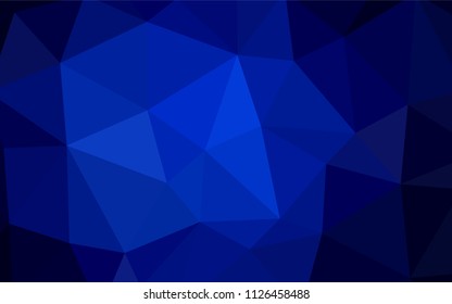 Dark BLUE vector abstract mosaic backdrop. Shining polygonal illustration, which consist of triangles. Textured pattern for your backgrounds.