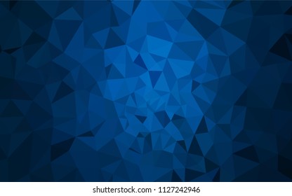 Dark BLUE vector abstract mosaic background. Colorful abstract illustration with triangles. Triangular pattern for your design.