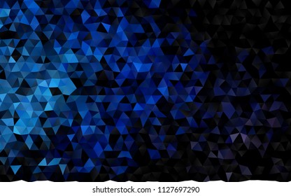 Dark BLUE vector abstract mosaic background. An elegant bright illustration with gradient. Triangular pattern for your business design.
