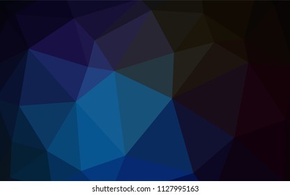 Dark BLUE vector abstract mosaic pattern. Colorful illustration in abstract style with triangles. Polygonal design for your web site.