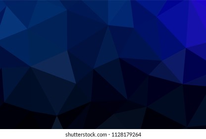 Dark BLUE vector abstract mosaic pattern. Elegant bright polygonal illustration with gradient. Polygonal design for your web site.