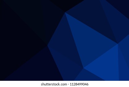 Dark BLUE vector abstract mosaic backdrop. Colorful illustration in abstract style with triangles. Best triangular design for your business.