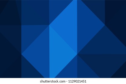 Dark BLUE vector abstract mosaic background. Elegant bright polygonal illustration with gradient. Textured pattern can be used for background.