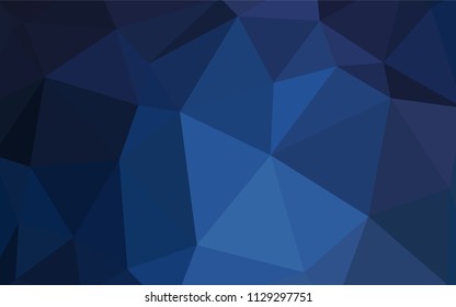 Dark BLUE vector abstract mosaic pattern. A sample with polygonal shapes. Triangular pattern for your design.