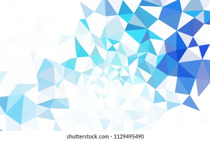 Dark BLUE vector abstract mosaic backdrop. Colorful abstract illustration with triangles. Brand new style for your business design.