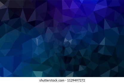 Dark BLUE vector abstract mosaic background. Shining polygonal illustration, which consist of triangles. Pattern for a brand book's backdrop.