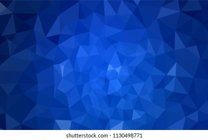 Dark BLUE vector abstract mosaic background. Shining colorful illustration with triangles. Triangular pattern for your design.