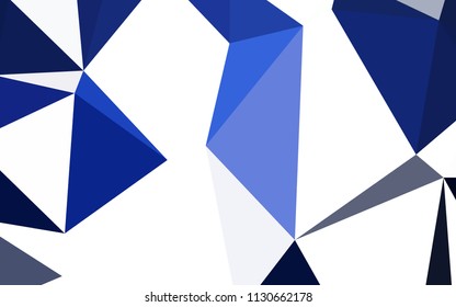Dark BLUE vector abstract mosaic backdrop. A sample with polygonal shapes. A completely new design for your leaflet.