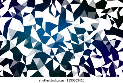 Dark BLUE vector abstract mosaic pattern. Shining polygonal illustration, which consist of triangles. New template for your brand book.