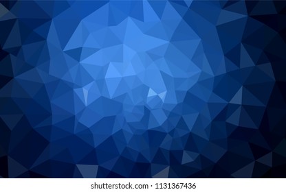 Dark BLUE vector abstract mosaic background. Triangular geometric sample with gradient.  A new texture for your web site.