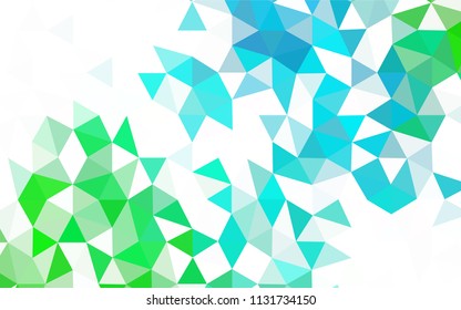 Dark BLUE vector abstract mosaic pattern. Triangular geometric sample with gradient.  Best triangular design for your business.