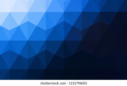 Dark BLUE vector abstract mosaic background. Colorful abstract illustration with triangles. Best triangular design for your business.