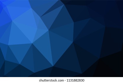 Dark BLUE vector abstract mosaic pattern. A completely new color illustration in a polygonal style. Brand new style for your business design.