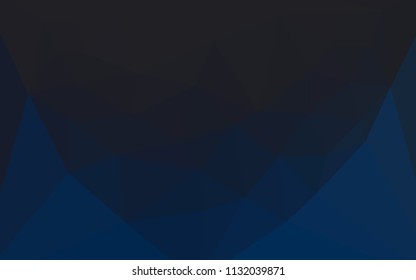 Dark BLUE vector abstract mosaic background with a heart in a centre. Colorful illustration with gradient. Pattern for a brand book's backdrop.