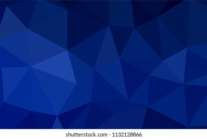 Dark BLUE vector abstract mosaic backdrop. Creative illustration in halftone style with triangles. A completely new design for your leaflet.