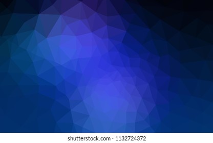 Dark BLUE vector abstract mosaic background. Shining polygonal illustration, which consist of triangles. Polygonal design for your web site.