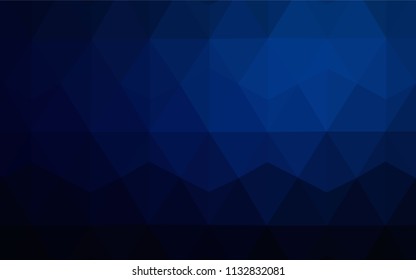 Dark BLUE vector abstract mosaic pattern. A completely new color illustration in a polygonal style. A completely new design for your leaflet.