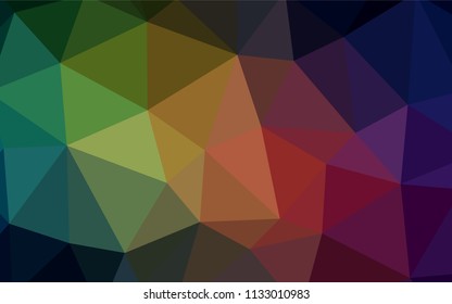 Dark BLUE vector abstract mosaic pattern. Triangular geometric sample with gradient.  A new texture for your web site.