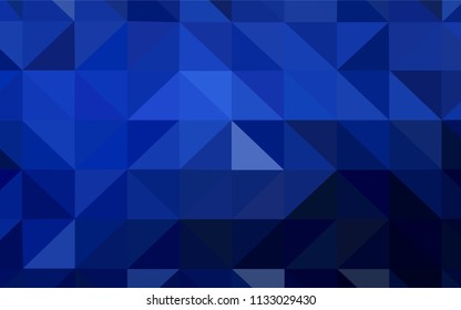 Dark BLUE vector abstract mosaic backdrop. Geometric illustration in Origami style with gradient.  Textured pattern for your backgrounds.