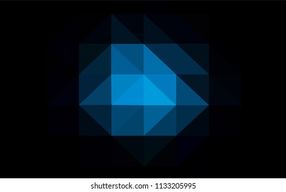 Dark BLUE vector abstract mosaic pattern. Glitter abstract illustration with an elegant triangles. Brand new style for your business design.