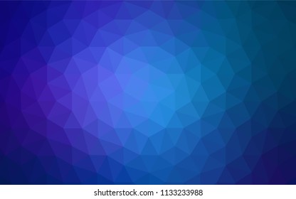 Dark BLUE vector abstract mosaic backdrop. Colorful abstract illustration with triangles. Best triangular design for your business.