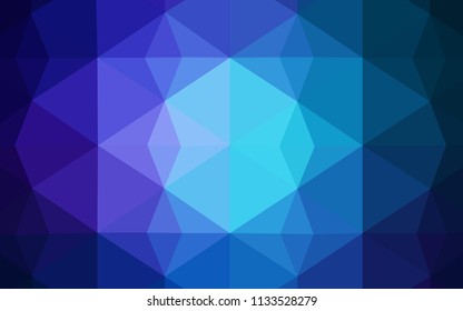 Dark BLUE vector abstract mosaic backdrop. Creative illustration in halftone style with triangles. A completely new template for your banner.