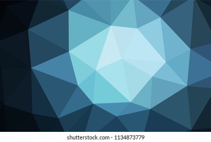 Dark BLUE vector abstract mosaic pattern. Geometric illustration in Origami style with gradient.  New template for your brand book.