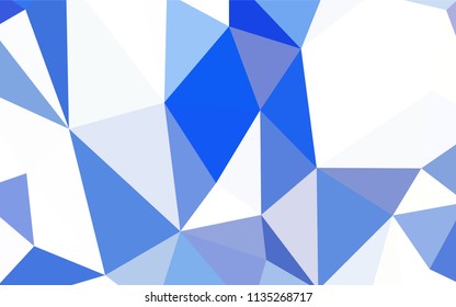 Dark BLUE vector abstract mosaic backdrop. Triangular geometric sample with gradient.  Brand new design for your business.