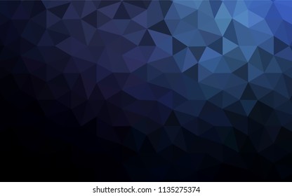 Dark BLUE vector abstract mosaic pattern. Polygonal abstract illustration with gradient. Completely new template for your banner.
