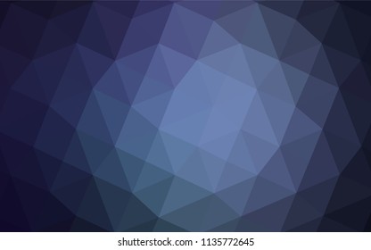 Dark BLUE vector abstract mosaic backdrop. Shining polygonal illustration, which consist of triangles. A completely new template for your business design.