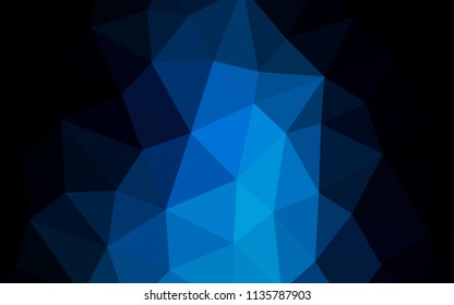 Dark BLUE vector abstract mosaic backdrop. Creative geometric illustration in Origami style with gradient. New template for your brand book.