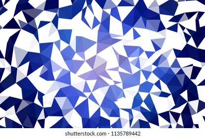 Dark BLUE vector abstract mosaic pattern. Polygonal abstract illustration with gradient. Textured pattern for your backgrounds.