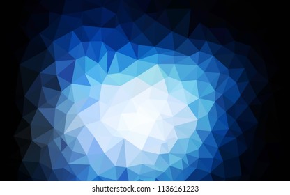 Dark BLUE vector abstract mosaic pattern. Geometric illustration in Origami style with gradient.  Template for cell phone's backgrounds.