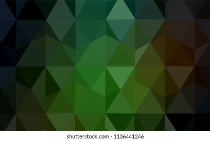 Dark BLUE vector abstract mosaic pattern. Geometric illustration in Origami style with gradient.  Brand new style for your business design.