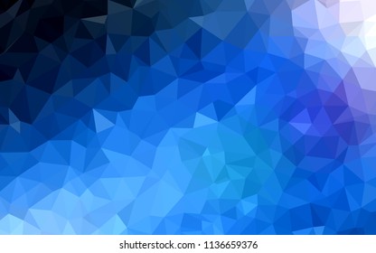 Dark BLUE vector abstract mosaic backdrop. Modern abstract illustration with triangles. Triangular pattern for your design.