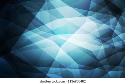 Dark BLUE vector abstract mosaic pattern. Creative geometric illustration in Origami style with gradient. Pattern for a brand book's backdrop.
