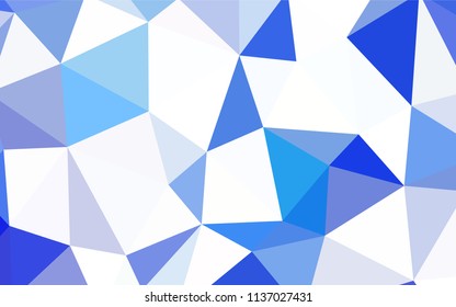 Dark BLUE vector abstract mosaic background. Shining colorful illustration with triangles. Polygonal design for your web site.
