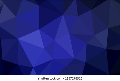 Dark BLUE vector abstract mosaic background. Glitter abstract illustration with an elegant triangles. Completely new template for your banner.