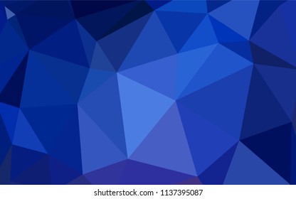 Dark BLUE vector abstract mosaic pattern. Colorful abstract illustration with triangles. Textured pattern for your backgrounds.