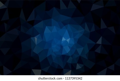 Dark BLUE vector abstract mosaic background. A sample with polygonal shapes. A new texture for your web site.
