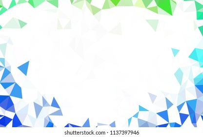 Dark BLUE vector abstract mosaic pattern. Elegant bright polygonal illustration with gradient. Triangular pattern for your design.