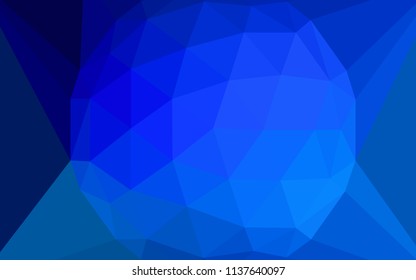 Dark BLUE vector abstract mosaic background with a diamond. Illustration in abstract style with triangles. Polygonal design for your web site.