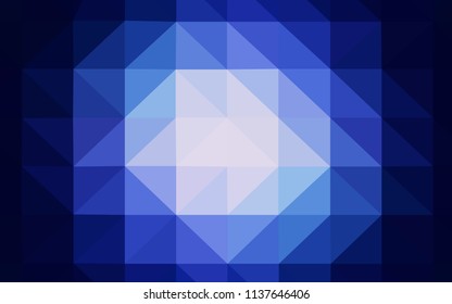 Dark BLUE vector abstract mosaic backdrop. Geometric illustration in Origami style with gradient.  Brand new style for your business design.