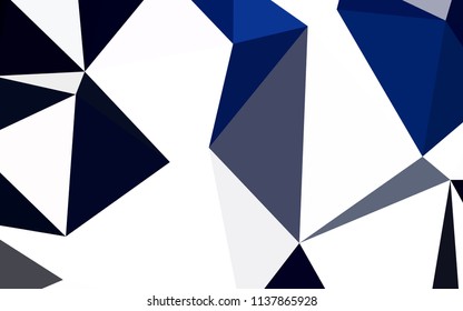 Dark BLUE vector abstract mosaic background. A completely new color illustration in a polygonal style. Brand new style for your business design.