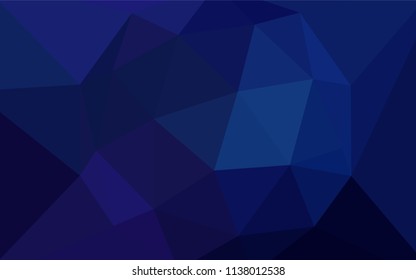 Dark BLUE vector abstract mosaic pattern. Colorful illustration in abstract style with triangles. A new texture for your web site.