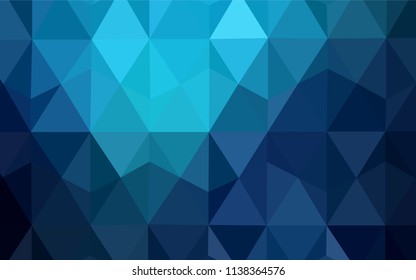Dark BLUE vector abstract mosaic pattern. Creative illustration in halftone style with triangles. Brand new style for your business design.