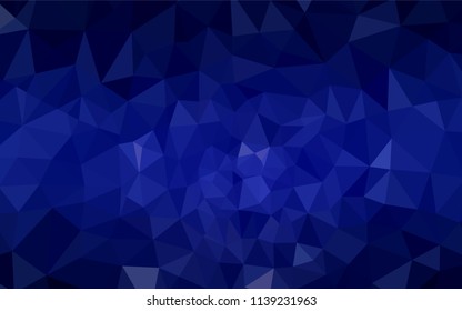 Dark BLUE vector abstract mosaic pattern. Geometric illustration in Origami style with gradient.  Textured pattern for your backgrounds.
