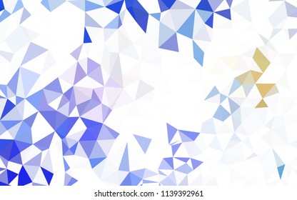 Dark BLUE vector abstract mosaic background. Geometric illustration in Origami style with gradient.  Template for cell phone's backgrounds.
