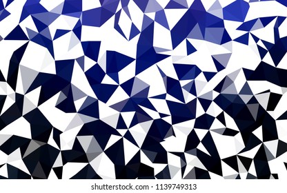 Dark BLUE vector abstract mosaic background. Shining polygonal illustration, which consist of triangles. A new texture for your web site.