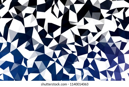Dark BLUE vector abstract mosaic pattern. Creative illustration in halftone style with triangles. Brand new design for your business.